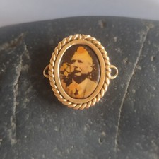 Pendentif Ancien /Vintage En Or 750‰ (18K) Médaillon /Porte Photo /Noir Et Blanc