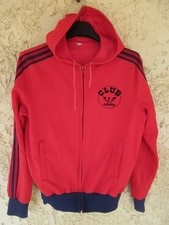 Veste à capuche CLUB ADIDAS vintage VENTEX rouge TREFOIL jacket années 80 S/M
