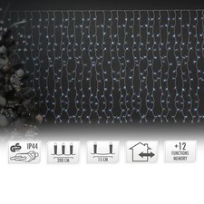 Rideau pendant lumineux de Noël 240 LED blanc froid IP44 2m intérieur/extérieur