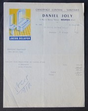 Facture 1951 BOURGES JACOB DELAFON chauffage JOLY illustrée 115