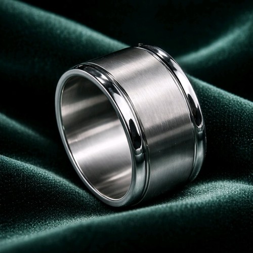 Bande bague argent élargie - de,