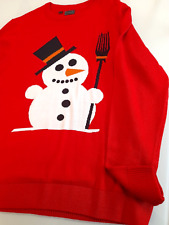 Pull de Noël rouge et bonhomme de neige - Taille L - 52/54 - Rainbow
