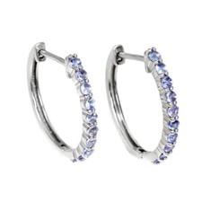 925 Argent Sterling Boucles Rond Tanzanite 2.5mm Pierre Précieuse Bijou