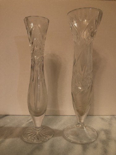 Paire vases cristal - en,