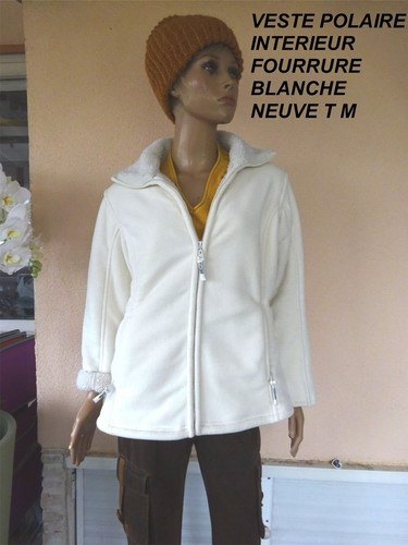 Veste polaire zippee blanche - veste,