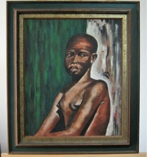 tableau ethnique, peinture acrylique sur panneau 