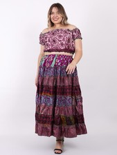 Lot de 03 jupes indiennes taille élastique 7 couches africaines tribales pour...