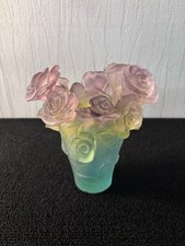 Vase roses en cristal Daum