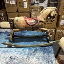 Cheval À Bascule En Papier Mâché Et Bois Années 30 Jouet