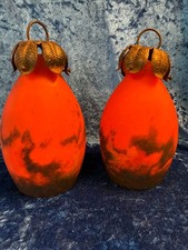 Muller freres 2 énormes tulipes pate de verre art deco