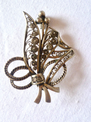 Broche ancienne argent massif - broche,