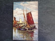 CP ILLUSTREE RELIEF BATEAUX PECHE