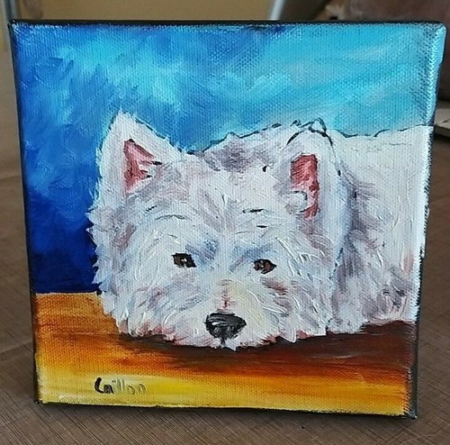 Tableau westie 15 - 15, x