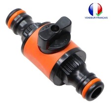 Raccord De Tuyau 16Mm Avec Valve Arrêt Arrosage Jardin Irrigation Lavage Voiture