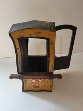 Petit Chaise À Porteur En Bois Objet De Décoration Hauteur 21 Cm decor peint