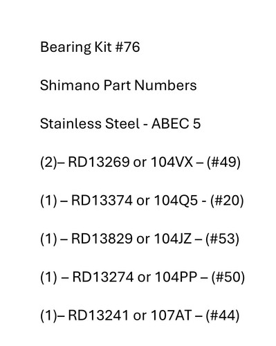 Bearing kit shimano - kit, #76
