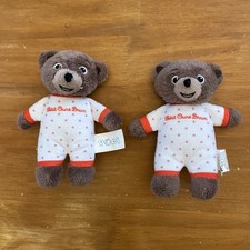 Lot 2 Doudou Peluche Petit Ours Brun Ajena POPI BAYARD Pyjama Orange Pois Rose