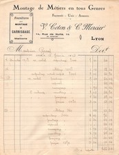 1929  MONTAGE DE METIERS V COTON & C MERCIER A LYON  47-0319
