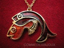 Collier "Double Poisson" N° 2 Mer Océan Eaux Chaudes - Bijoux Bestiaire Vintage