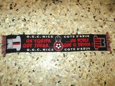 echarpe scarf football ancienne OGC NICE NISSART UN EQUIPE QUE JUEGA .. Ultras