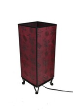 Lampe de table carrée en soie