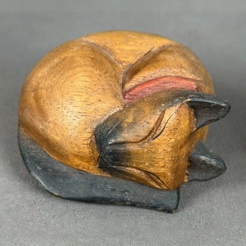 Statuette vintage chat bois - chat,