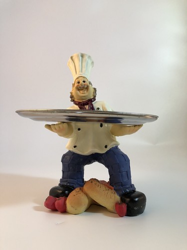 Chef tray holder sculpture - chef,, holder,