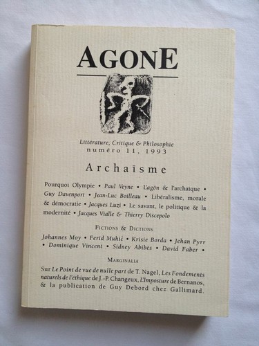 Agone archaïsme - agone,