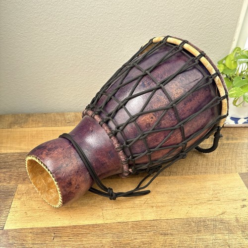 Brown purple fiberglass djembe - purple,
