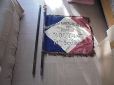 Fanion drapeau FFI maquis résistance Août 1944 PARIS 10 ième section avec hampe