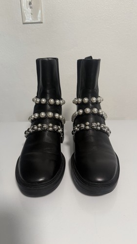 Zara pearl strap black - black, leather