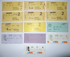 LOT DE 13 TICKETS DE MÉTRO