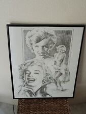 marylin monroe Tableau Signé Dessin Crayon, Fusain, Lithographie ?