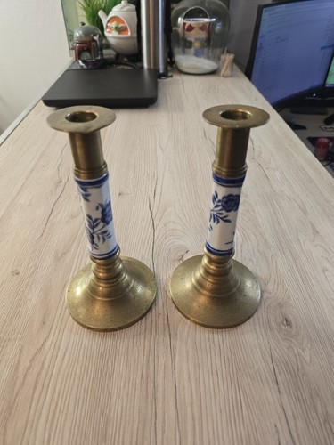 Paire bougeoirs anciens en - bougeoirs,
