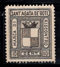Sant'Agata de' Goti - Neuf ** 100% Italie fiscal 10 centimes. Attaquant, Noir