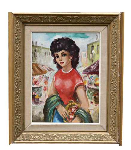 Dame portrait marché - dame,