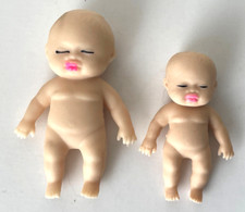 Lot 2 Poupées Bébé mou Japon caoutchouc rempli à l'intérieur Neuf 8cm & 6cm