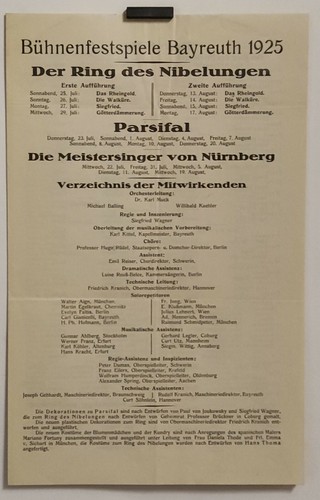 Bayreuth festival 1925 - bayreuth,