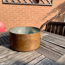 Ancienne casserole 22,5 cm en cuivre étamé Gaillard Paris ep 3mm  3,39 Kg