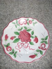 ASSIETTE DECORATION Faïence décor FLEURS P. Main 23 cm