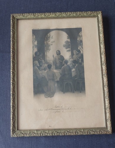 Ancien tableau gravure cène - ancien,