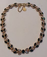 Collier Ras De Cou Ancien Carven Pierre Multicolore Fantaisie Plaque Or Gold