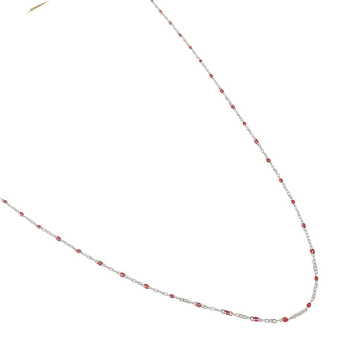 Collier perles résine rouge - collier,