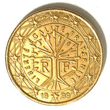 FRANCE  1 EURO 1999 - PLAQUE OR