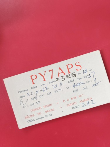 Carte radio qsl py7aps recife - carte,