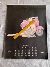 Très Rare Calendrier VESPA 1959 / Complet des 12 Mois / Photos Pin-Up J. Moncada