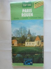 carte  IGN verte  08  Top 100  1 / 100 000 paris rouen   edition 1     2000