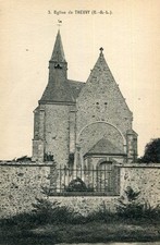 Carte THEUVY ACHERES Eglise de Theuvy La grille métallique