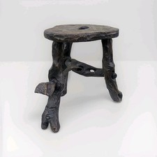 tabouret 50 60 brutaliste bois