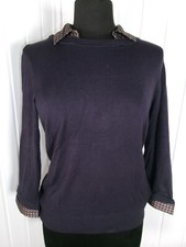 Pull bleu marine chemisier à